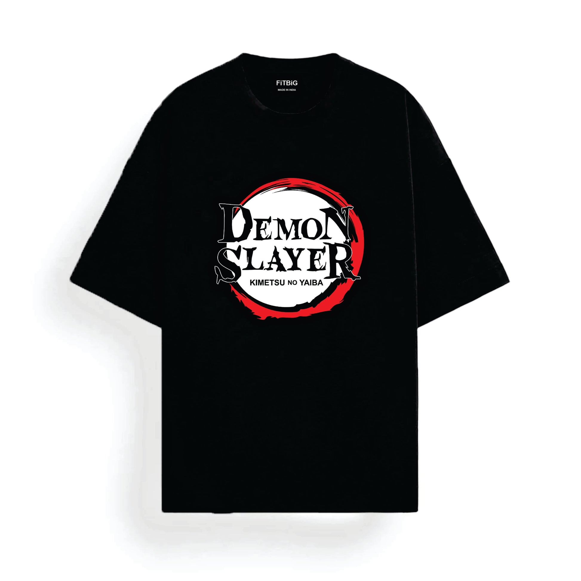 Black t-shirt with 'Demon Slayer' logo on a white background