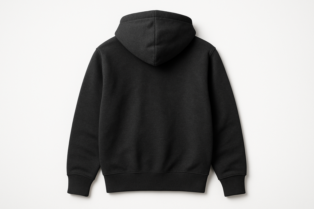 SOLID RELAXED FIT HOODIE - BLACK
