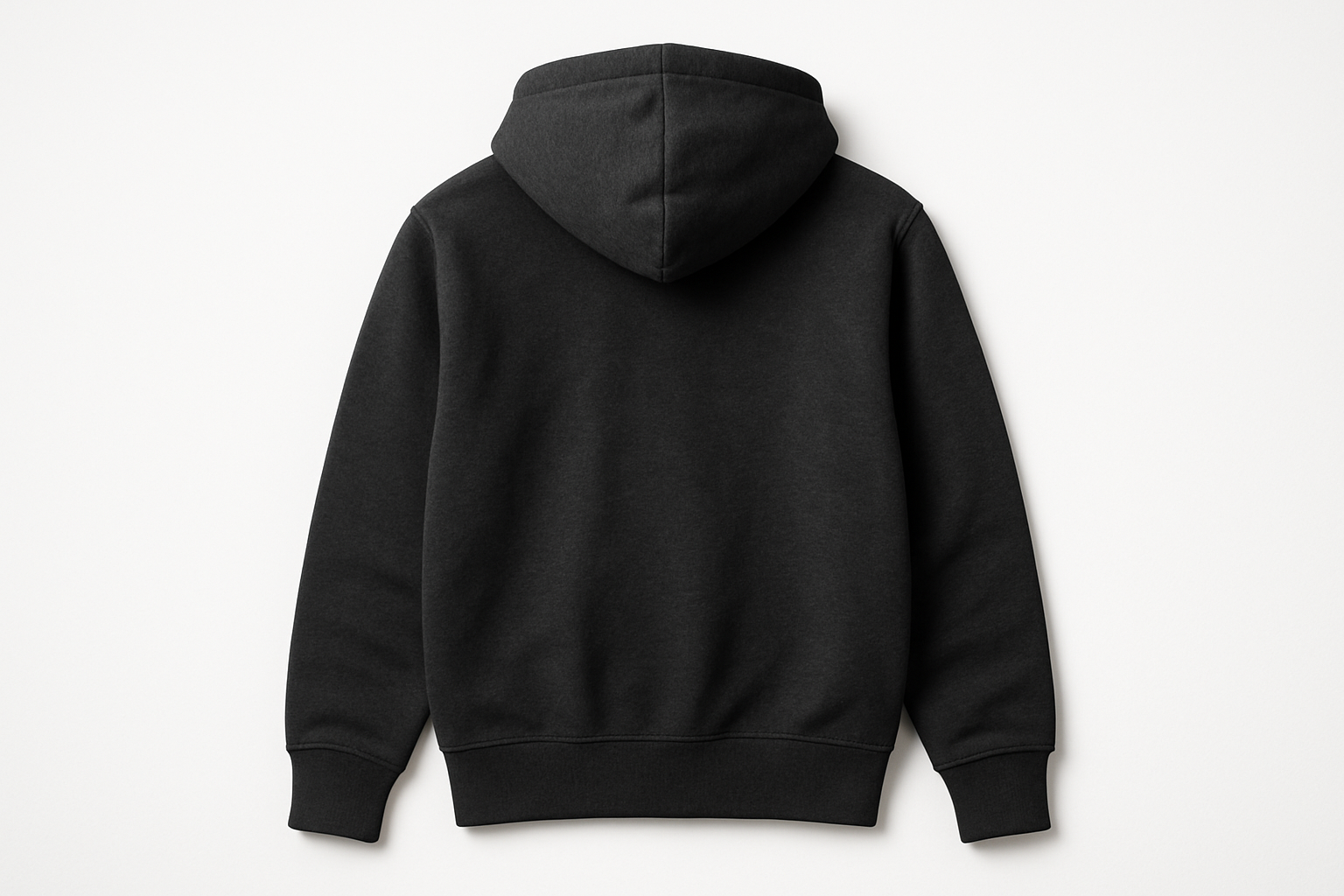 SOLID RELAXED FIT HOODIE - BLACK